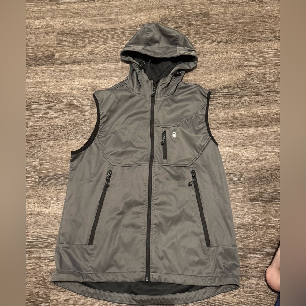 Men's Gray Hooded Vest
